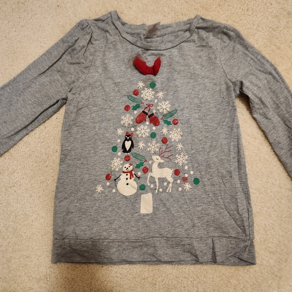 Gymboree Gray Holiday Long Sleeve Tee